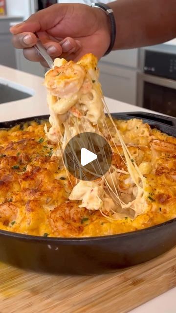 Shells And White Cheddar Recipes, Crawfish Mac And Cheese Recipes, Baked Seafood Mac And Cheese Recipe, Loaded Seafood Mac And Cheese, Heavy Whipping Cream Recipes, Seafood Mac And Cheese Recipe, Lobster Mac And Cheese Recipe Videos, Seafood Mac And Cheese Recipe Shrimp And Crab, Crawfish Mac And Cheese