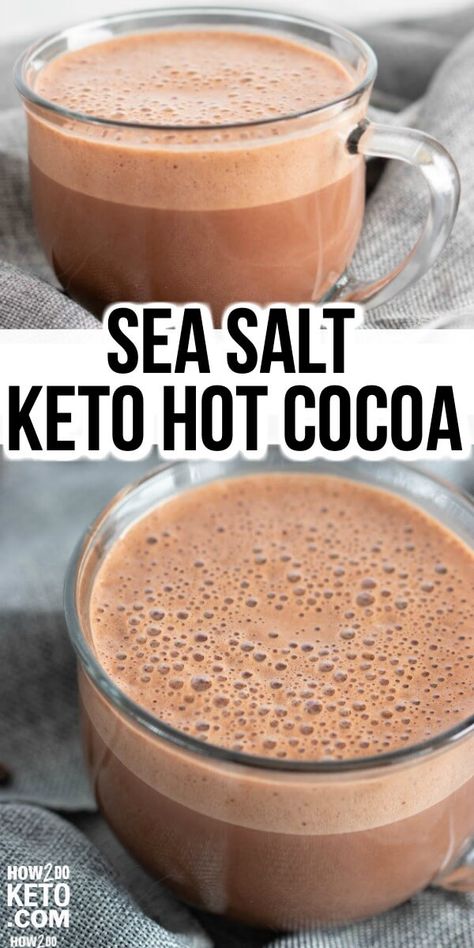 A touch of sea salt in this keto hot chocolate brings out the chocolate flavor for an extra rich treat! Only 2g net carbs per serving! Nutella Milkshake Recipe, Keto Hot Cocoa, Keto Nutella, Keto Hot Chocolate Recipe, Keto Hot Chocolate, Keto Beverages, Nutella Milkshake, Keto Coffee Recipe, Keto Treats