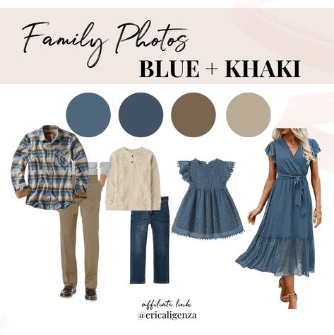 What to Wear for Family Pictures - Family Picture Outfits + Inspiration, what to wear, family photos, color palette, Christmas card photos White Shirt And Blue Jeans Family Photo Outfit Ideas, Family Pictures Blue And Green, Blue Color Palette For Family Photos, Family Photos Mom In Jeans, Blue Outfit Family Pictures, Tan And Blue Family Pictures, Christmas Card Picture Outfits, Family Photo Outfits Blue Color Combos, Blue And Tan Family Photo Outfits