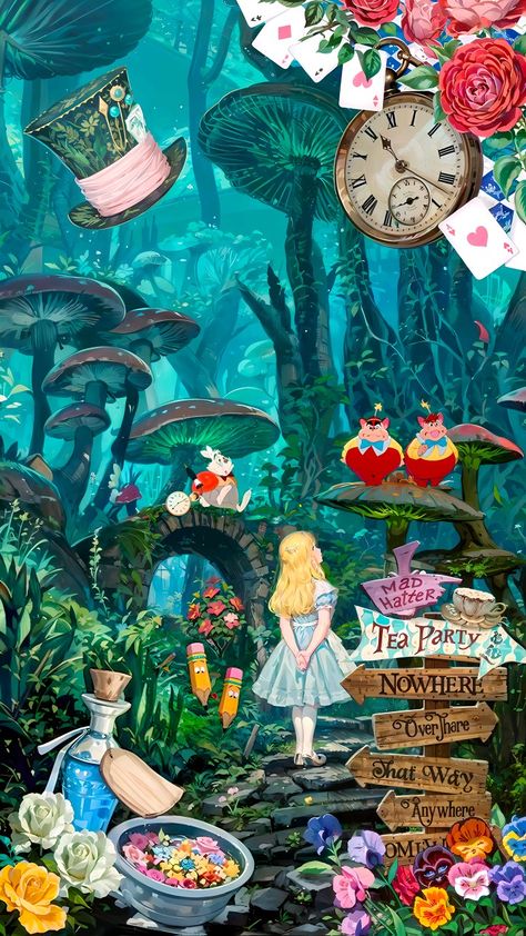 Mad Hatter Background, Mad Hatter Aesthetic, Alice In Wonderland Collage, Mad Hatter Disney, Scarf Photography, Alice In Wonderland Artwork, Alice In Wonderland Illustrations, Wonderland Artwork, Alice In Wonderland Aesthetic