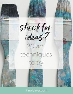 Stuck for ideas? 20 art techniques to try Art Journal Techniques, Mixed Media Art Techniques, Acrylic Painting Techniques, Art Instructions, Art Business, Art Tips, Art Plastique, Art Paint, Pick One