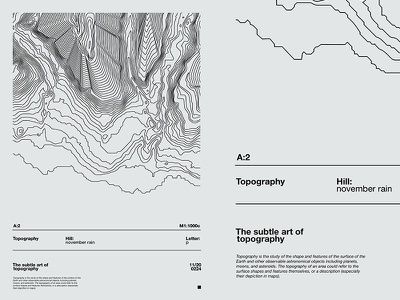 Topographic Section Architecture, Cartography Graphic Design, Map Typography Design, Topography Map Art, Minimal Map Design, Architectural Graphic Design, Line Poster Design, Swiss Poster Design, Map Design Ideas