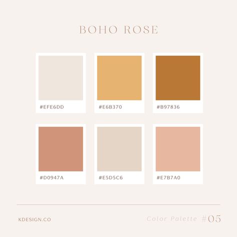 Boho Rose Feminine Color Palette with Hexcodes Hex Color Palette, Color Schemes Colour Palettes, Brand Color Palette, Color Palate, Design Seeds, Color Palette Design, Hex Colors, Colour Board, 로고 디자인