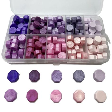 PRICES MAY VARY. 【Package Content】There are 200pcs sealing wax beads in a box, one color is about 20pcs. Use 3-5 each time, one bottle can be used about 40-65 times. 【Rich Colors】The wax beads have a beautiful appearance, uniform and pure wax quality, clear stamping, and non-stick seals. The pink-purple system is not only gentle in tone, but also brings warmth of the soul. 【Premium Material】 These wax stamp seal kits are made of high-quality and safe materials, the wax seal beads are made of res Wine Package, Wax Kit, Stamp Wedding, Envelope Stamp, Waxing Kit, Wine Packaging, Sealing Wax, Wax Stamp, Wax Seal