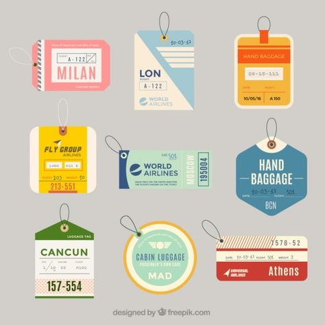 Price Tag Design, Luggage Tag Designs, Wedding Badges, Tag Image, Discount Banner, Travel Tags, Banner Template Design, Travel Stickers, Travel Design