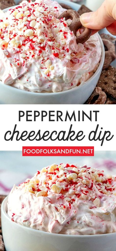 Blueberry Ideas, Peppermint Cheesecake Dip, Desserts Blueberry, Easy Holiday Dessert, Cheesecake Dip Recipe, Peppermint Recipes, Dessert Dip, Peppermint Cheesecake, Easy Holiday Desserts