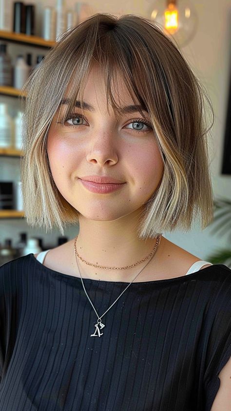 22 Modern Hairstyles for Girls with Massive Foreheads- #Big #Fashionable #Foreheads #Hairstyles #Women Check more at https://howcandothis.com/hairstyleideas/22-modern-hairstyles-for-girls-with-massive-foreheads/ Short Bob And Bangs Hairstyles, Wispy Bangs With Bob Haircut, Long Bob With Bangs Straight Hair, Bob Hairstyles Fringe, Short Hairstyle Women Big Forehead, Bob Bangs Round Face, Bob And Fringe Hairstyles, Light Brown Bob With Bangs, Bob With Wispy Bangs Round Face