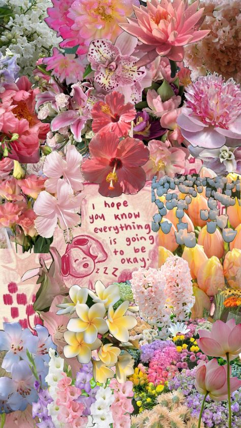 everything is going to be okay 🩷 floral flower pink spring healing aesthetic iphone wallpaper Everything Is Going To Be Ok Aesthetic, Spring Aesthetic Wallpaper Ipad, Colorful Floral Background, Spring Wallpaper Aesthetic Iphone, Self Healing Aesthetic Wallpaper, Mood Board Flowers, Healing Background Wallpaper, Anthophile Aesthetic, Everything Is Going To Be Okay