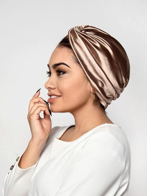 Head Wraps, Satin-Lined Turban, & Head Covers – Loza Tam Elegant Head Wraps, Satin Head Wrap, Satin Accessories, Satin Hair Wrap, Head Wrap Tutorial, Satin Turban, Head Turban, Turban Cap, Hair Tuck