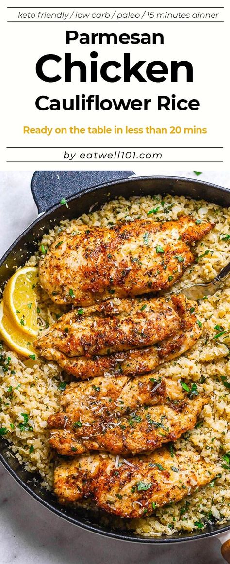 Parmesan Cauliflower Rice, Chicken With Parmesan, Ayam Mentega, Low Carb Veggie, Rice Healthy, Parmesan Cauliflower, Chicken Cauliflower, Cauliflower Rice Recipes, Boiled Egg Diet Plan