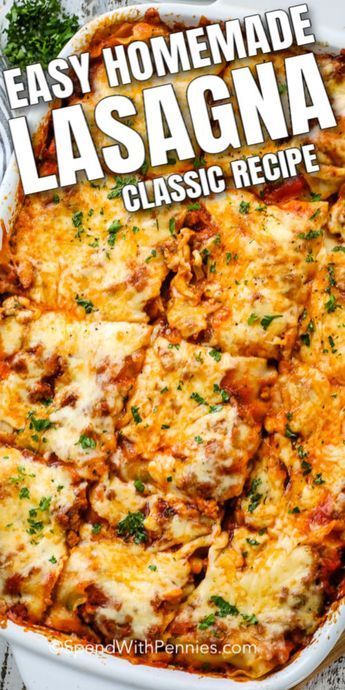 Lasagna Recipe Homemade Sauce, Easy Tasty Lasagna Recipe, Lasagna Recipe Cooked Noodles, Easy Baked Lasagna Recipes, Lasagna Recipe Easy Simple, Easy Bake Lasagna Recipes, Tasty Lasagna Recipe, Best Healthy Lasagna Recipe, Easy Yummy Lasagna Recipe