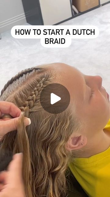 How to start a Dutch Braid. I know a lot of you have commented asking how to begin a Dutch Braid so I have found the original video that ... | Instagram Dutch Braid Tutorial, French Braids Tutorial, Braids Step By Step, Lace Braids, Double Dutch Braid, Dutch Braid Hairstyles, Braiding Your Own Hair, Tight Braids, Beautiful Braided Hair