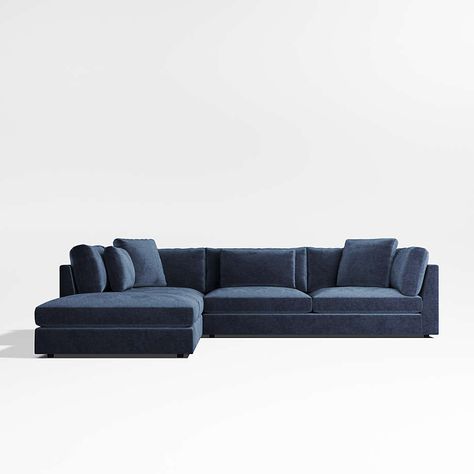 Monterey Modular 3-Piece L-Shaped Sectional Sofa + Reviews | Crate & Barrel Sectional Sofa Sale, Couches Living, Blue Sectional, U Shaped Sectional Sofa, Corner Sectional Sofa, Double Chaise Sectional, Upholstery Cushions, Sofa Review, Daybed With Trundle