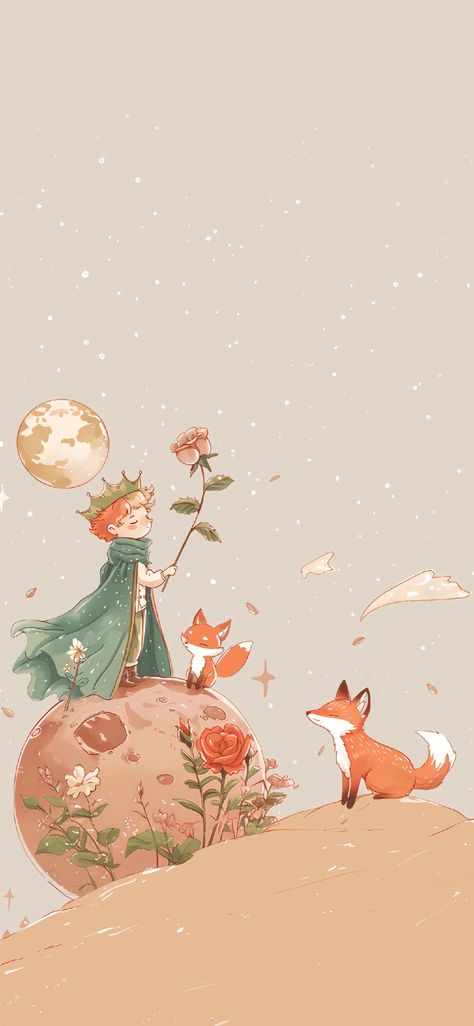 1/2 Lockscreen Cute Lockscreens Aesthetic, Le Petit Prince Wallpaper, The Little Prince Wallpaper, Little Prince Wallpaper, The Little Prince Illustration, Romantic Wallpaper, Little Prince, Pretty Wallpapers Backgrounds, The Little Prince