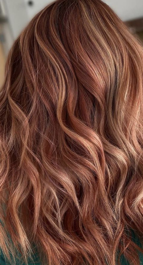 Autumn Hair Colors For Brunettes, Blonde And Caramel, Highlight Styles, Caramel Highlight, Autumn Hair Colors, Red Hair With Blonde Highlights, Copper Blonde Hair, Red Hair With Highlights, Hair Colors For Brunettes