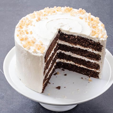 Gingerbread layer cake | American Test Kitchen Gingerbread Layer Cake, Ermine Frosting, Showstopper Cakes, Caramel Chocolate Bar, Cookie Toppings, America's Test Kitchen Recipes, Gingerbread Cake, Cooks Illustrated, America's Test Kitchen