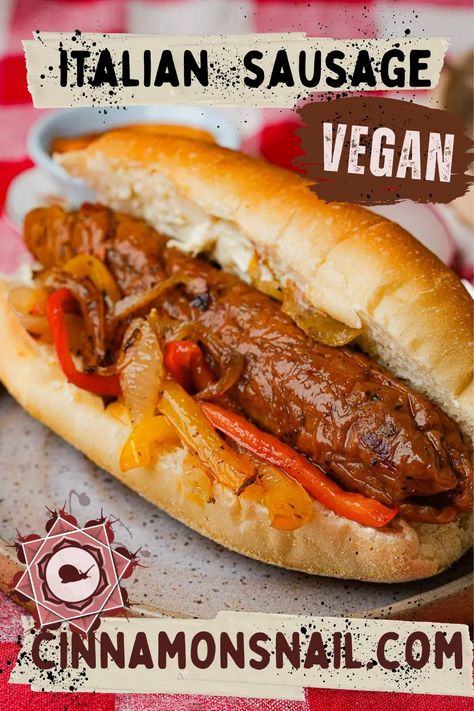 Vegan Italian Sausage Recipe Diy Vegan Sausage, Seitan Dishes, Vegan Italian Sausage Recipe, Seitan Meatballs, Vegan Italian Sausage, Vegan Sausage Recipe, High Protein Vegan Snacks, Italian Sausage Recipe, Vegetarian Sandwiches