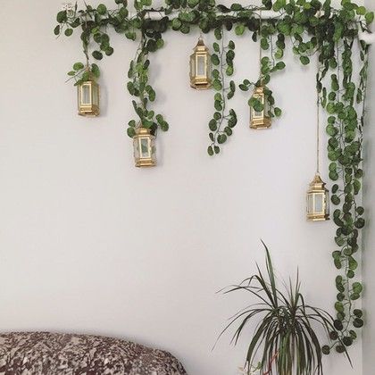 Vertical Garden Design, Artificial Hanging Plants, Fake Plants Decor, Boho Styl, Hanging Plants Indoor, Hanging Vines, Bedroom Plants, Leaf Garland, Fake Plants