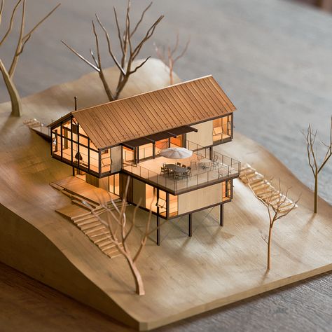 Architecture Wood Model, House Models Design, Maquette Architecture Models, Architectural Models Conceptual, Architecture House Model, Wood Architecture Model, House Maquette, Architecture Scale Model, Architecture Concept Model