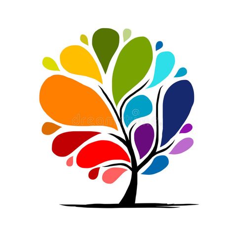 Abstract rainbow tree for your design vector illustration Dollar Photo, Cartoon Trees, Rainbow Tree, Photo Club, Rainbow Abstract, Abstract Tree, 수채화 그림, Art Drawings For Kids, Cartoon Clip Art