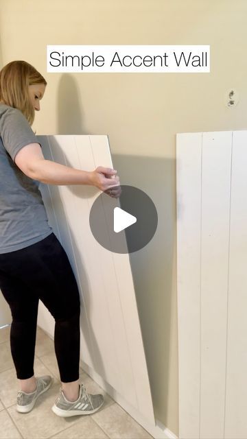 Katie Sharpe | DIY Tutorials | Home Decor | Interior Design on Instagram: "Simple DIY Accent Wall  This is a great beginner DIY project. With just a shiplap panel and a few boards you can create this look!   It’s both easy and budget friendly!   Comment SHOP for the links to this project   #diy #diyproject #simplediy #accentwall #accentwalls #shiplap #shiplappanelling #homeprojects #homeimprovements #homeimprovementprojects #bathroommakeover #bathroomtransformation #towelhooks #amazonhome #amazonfind #homedepot #homedepotfinds #wallpanelling #homeinspo #diytutorial #reeltutorial #budgetfriendlydiy #sherwinwilliams   Bathroom makeover, accent wall, towel hooks, home projects, shiplap, wall panel, beginner diy tutorial, home inspo" Simple Diy Accent Wall, Shiplap Bathroom Wall, Kitchen Accent Wall, Accent Wall Panels, Shiplap Wall Diy, Shiplap Bathroom, Bathroom Accent Wall, Wall Paneling Diy, Shiplap Wall