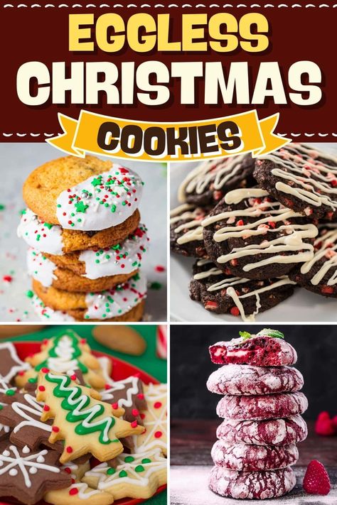 Eggless Christmas Breakfast Ideas, Egg Free Cutout Cookies, Egg Free Cookies Christmas, Eggless Christmas Cookies Recipes, Eggless Christmas Baking, Egg And Dairy Free Cookies, No Egg Christmas Cookies, Christmas Cookies No Eggs, Christmas Cookies Without Eggs