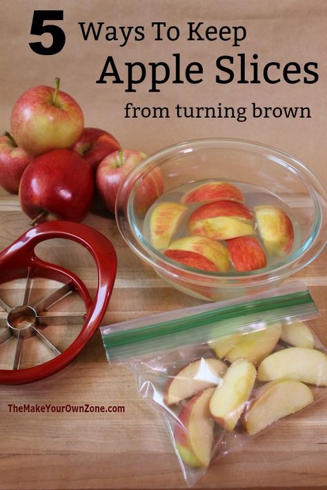 5 Ways To Keep Apple Slices Fresh - The Make Your Own Zone Keep Apples From Browning, Appetizers Fruit, Snacks For School, Apple Snacks, Fruit Appetizers, Appetizers For Kids, Utila, Fresh Apples, Fruit Snacks