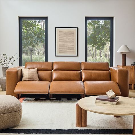 Reclining Sofa Living Room, Leather Reclining Sectional, Leather Couches Living Room, Brown Leather Couch, Latest Sofa Designs, Modern Recliner, Leather Reclining Sofa, Beautiful Sofas, Leather Couch