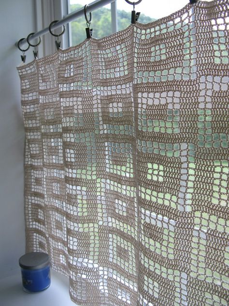 Crochet Curtain Pattern, Confection Au Crochet, Crochet Curtains, Crochet Kitchen, Crochet Home Decor, Crochet For Home, Curtain Patterns, Curtain Designs, Love Crochet