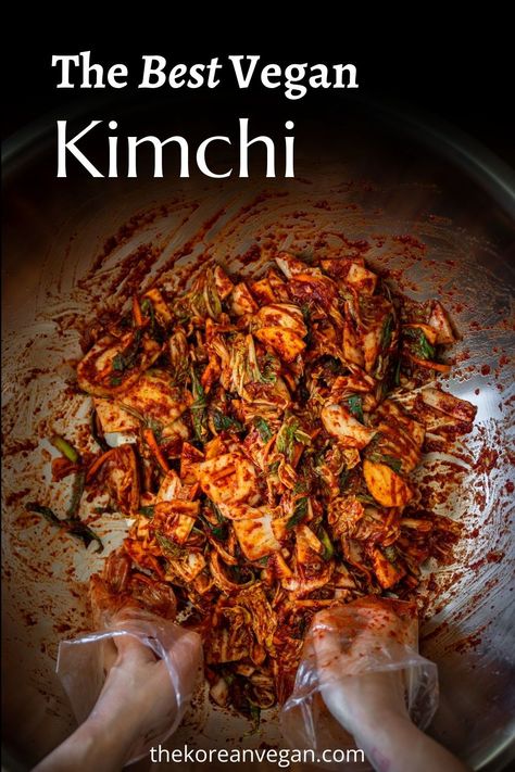 Embark on a culinary journey with this Ultimate Vegan Kimchi Recipe, perfect for both beginners and seasoned chefs. Immerse yourself in the flavors of Korean cuisine as you create your own traditional kimchi at home. Discover the health benefits of kimchi, packed with probiotics and essential nutrients. Explore the key ingredients that give Vegan Kimchi its signature taste and texture. Elevate your cooking experience and enjoy the rewarding process of making this flavorful and authentic dish. Vegan Kimchi Recipe, The Korean Vegan, Easy Delicious Dinner Recipes, Homemade Kimchi, Korean Vegan, Vegan Kimchi, Vegan Potato Salads, Fall Vegan Recipes, Korean Side Dishes