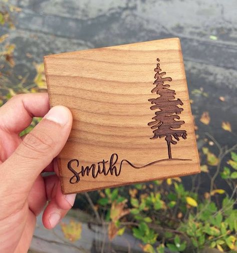 Laser Engraved Coasters, Engraved Projects, Wood Wedding Gifts, Personalized Wood Coasters, Personalized Coasters Wedding, Engraved Wood Coasters, Engraved Coasters, Idee Cricut, Laser Cut Wood Crafts