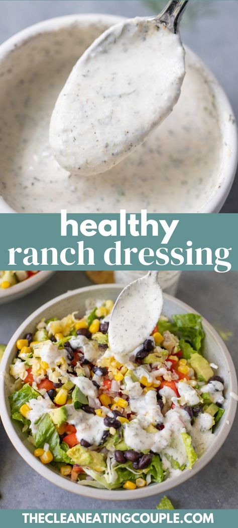 This Healthy Ranch Dressing Recipe is SO easy to make. A simple Greek yogurt Ranch dressing that tastes just like the real thing! Healthy Ranch Recipe, Healthy Ranch Dressing Recipe, Healthy Ranch, Greek Yogurt Ranch Dressing, Healthy Dressing Recipes, Healthy Ranch Dressing, Yogurt Ranch Dressing, Yogurt Ranch, Greek Yogurt Ranch