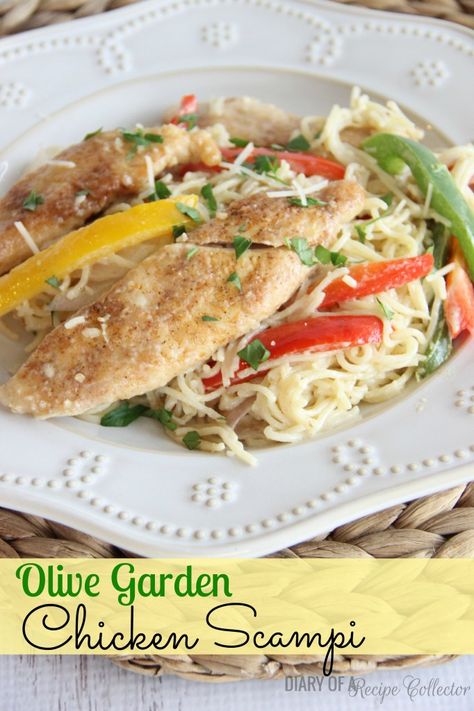 Copycat Olive Garden Chicken Scampi Olive Garden Chicken Scampi, Olive Garden Recipe, Copycat Olive Garden Chicken, Chicken Scampi Recipe, Olive Garden Chicken, Chicken Scampi, Copycat Olive Garden, Olive Garden Recipes, Resep Pasta