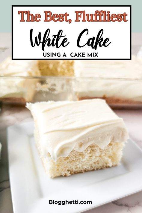 Take your box cake mix to the next level with this easy recipe! This Jazzed Up White Cake uses a few simple cake mix hacks to make it extra moist and delicious. Everyone will be asking for the recipe for your "homemade" cake! Make Box Cake Better, Box Cake Better, Easy White Cake, Cake Mix Hacks, Best White Cake Recipe, White Sheet Cakes, Homemade White Cakes, Moist White Cake, Vanilla Sheet Cakes