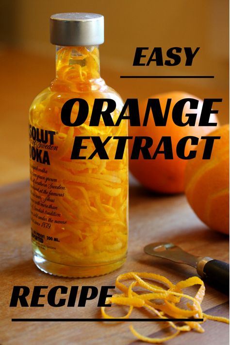 Easy Orange Extract recipe is pretty and makes a great gift for any cook or amateur bartender. Easy and cheap to make! | http://chloesblog.bigmill.com/homemade-orange-extract-recipe/ Orange Extract Recipes, Homemade Extracts, Diy Extracts, Dehydrating Food, Infused Honey, Orange Extract, Homemade Vanilla Extract, Homemade Spices, Homemade Seasonings