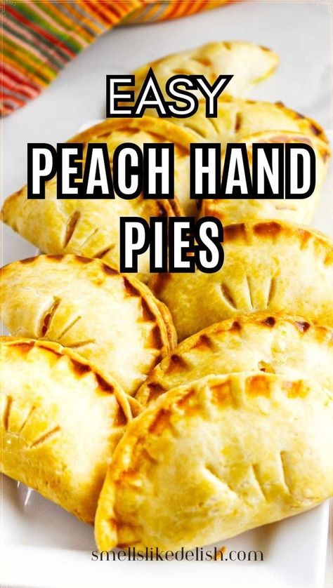 Baked Hand Pies Recipes Fruit, Peach Empanadas Recipes, Peach Hand Pies With Fresh Peaches, Baked Hand Pies Recipes Easy, Peach Dumplings With Pie Crust, Frozen Casserole Recipes, Peach Stuff, Peach Hand Pies, Peach Crumble Pie