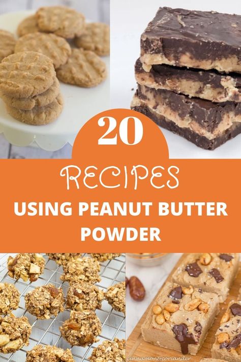 How to use Peanut Butter Powder in many different recipes from PB2 Fit cookies to healthy breakfast cookies, high protein muffins and cakes. Peanut butter cups and more.  #peanutbutterpowder #peanutbuttercookies Pbfit Cookies, Butter Powder Recipes, Powdered Peanut Butter Cookies, Peanut Butter Powder Recipes, Pb2 Recipes, High Protein Muffins, Healthy Peanut Butter Cups, Healthy Peanut Butter Cookies, Butter Powder