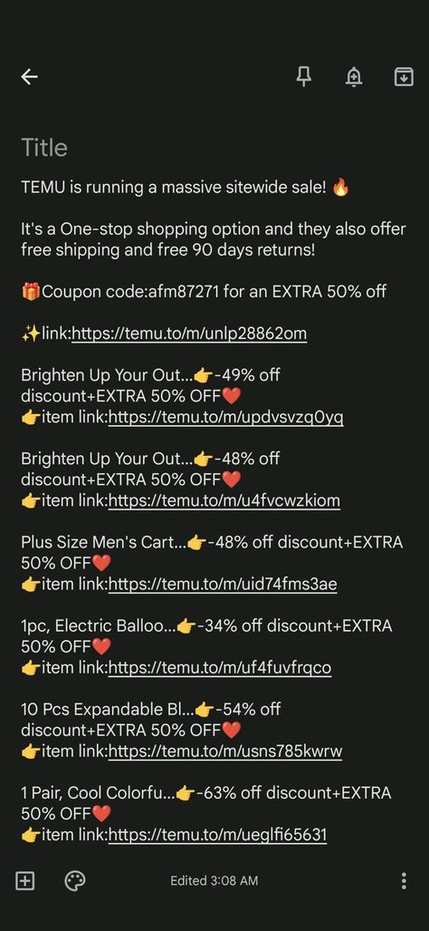 Temu Coupon Codes, Sitewide Sale, Shopping Hacks, Promo Codes, Coupon Code, Coupon Codes, Online Shopping, Coding, Quick Saves