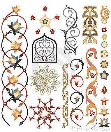 Design elements of Islamic art Pattern Use these designs as influence for the henna design Islamic Design Pattern, Islamic Motifs, Islamic Patterns, Arabesque Pattern, Arabic Pattern, Islamic Art Pattern, Arabic Art, Turkish Art, Motif Vintage