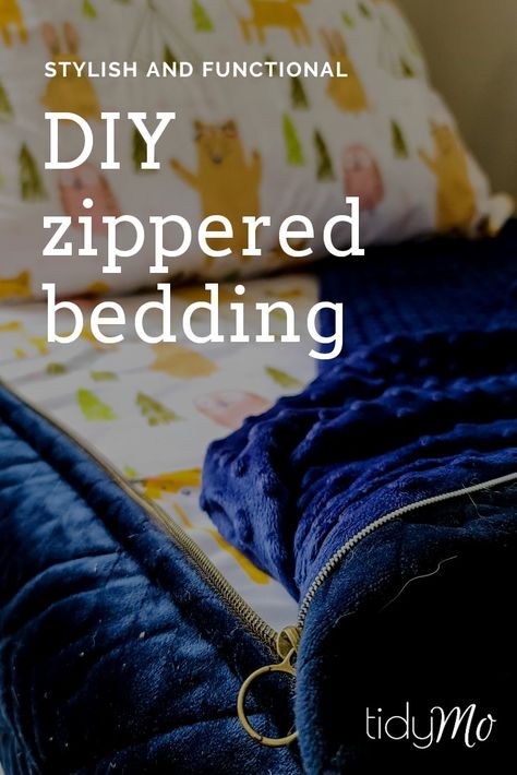 Bedding made simple Easy! Easy to follow and detailed instructions on how to make your own zippered bedding! #diy #sewingprojects #tidymo #diybedding #bestrvbedding #rvbedding #bunkbedbedding #zipperedbedding #beddys Zipper Bedding Diy, Caravan Bunk Beds, Zipit Bedding, Zippered Bedding, Zip Up Bedding, Clean Bedding, Diy Comforter, Diy Kids Bed, Beddys Bedding