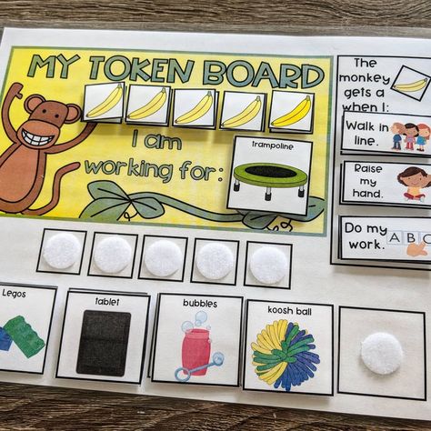 When using token boards in your classroom, it's important that your students understand the criteria to earn tokens and that they know what… Token Boards, Token Economy, Behavior Plans, Sped Classroom, Token Board, Self Contained Classroom, Core Vocabulary, Behavior Interventions, Classroom Behavior Management