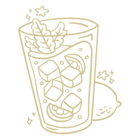 Drink Drawing Aesthetic, Drink Drawing Easy, Mojito Drawing, Drinks Doodle, Horchata Drink, Drink Doodles, Mojito Drink, Drink Png, Whiteboard Art