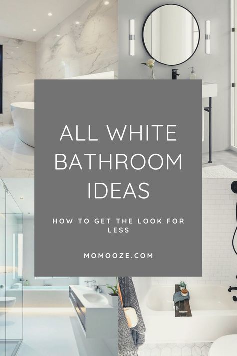 White bathrooms are anything but boring. They are simply gorgeous!And if you think the monochromic palette can get dull fast, you are completely wrong. There is nothing more classical than white bathrooms. Now we are going to show you all white bathrooms ideas you will be amazed. #whitebathroom #bathroomdesign #bathrooms #homedecor #interiordesign Bright White Bathroom Ideas, White Feature Wall Bathroom, Modern Bathroom Design Grey And White, White Furniture Bathroom, White On White Tile Bathroom, Bathrooms With White Walls, Modern Bathroom Grey And White, White Bathroom Cupboards, White Walls In Bathroom