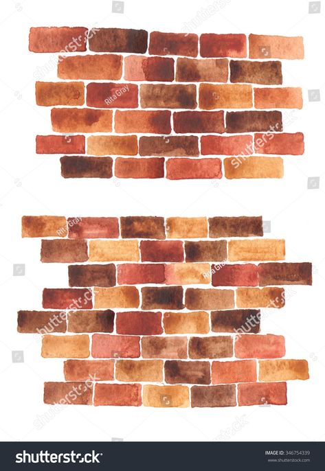 Find Bricks Wall Watercolor Background stock images in HD and millions of other royalty-free stock photos, 3D objects, illustrations and vectors in the Shutterstock collection. Thousands of new, high-quality pictures added every day. Drawing Brick Wall, How To Paint Bricks, Brick Wall Watercolor, How To Paint Brick Wall, How To Draw Bricks, Brick Wall Painting Ideas, Bricks Watercolor, Brick House Painting, Brick Artwork