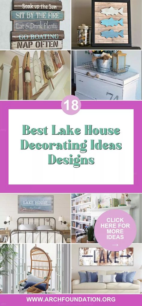 18 Simple and Stylish Lake House Decor Ideas for a Comforting Retreat Decorating Lake House, River House Decorating Ideas Living Room, Lake House Decor On A Budget, Diy Lake House Decor, Small Lake House Interior, Lake Home Interior, River House Decorating Ideas, Small Lake Cottage Interiors, Lake House Remodel