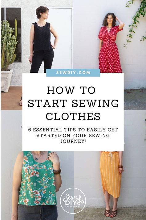 Patternless Sewing Projects, Easy Sewing Projects For Beginners Clothes Women, Easy Sewing Projects Free Pattern, Beginner Clothing Patterns, Dress Patterns Beginner, Beginner Sewing Outfits, Sewing Videos For Beginners, Easy Sew Dresses For Women Free Pattern, Sewing Essentials For Beginners