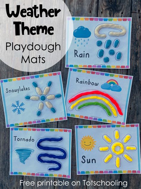 FREE printable weather theme playdough mats for preschool kids to practice weather, vocabulary, science and fine motor skills. Sped Science Lessons, Weather Activities Preschool Printables Free, Weather Activities For Preschool, Preschool Provocations, Weather Preschool, Weather Lesson Plans, Prek Science, Weather Activities Preschool, Water Unit