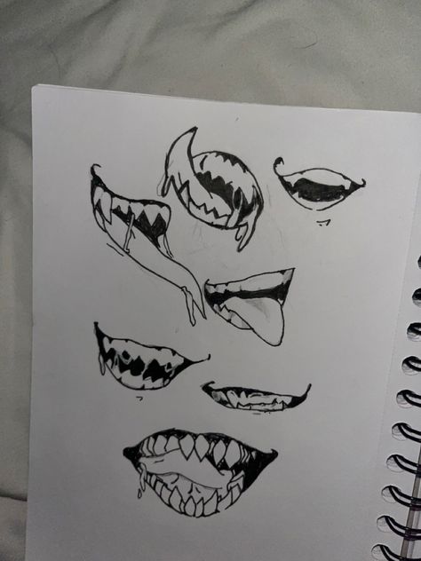 evil mouths Evil Grin Reference, Tounge Out Face Drawing Reference, Evil Face Expressions Drawing, Evil Smirk Drawing, Evil Grin Drawing, Evil Drawing Poses, Good And Evil Drawing, Evil Smile Drawing, Hand On Mouth