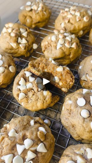 3.9K views · 748 reactions | giant pumpkin white chocolate chip cookies 🎃🍪

Levain bakery couldn’t deliver with a pumpkin cookie recipe this year but don’t worry!! I got you besties!! I can’t really call this a Levain copycat recipe since it isn’t on their menu so let’s just call it a nyc style giant cookie 🤪🤪

Soft and chewy, these giant pumpkin white chocolate chip cookies are packed with fall flavor, combining spiced pumpkin with sweet white chocolate chips 🎃🎃 With gooey centers and golden edges, they’re the perfect cozy treat for any autumn day 🍂

Comment “recipe” & I’ll dm you the full written recipe 🫶🏼 | Mallory Harr | munchiesbymallory · Original audio Pumpkin White Chocolate Chip Cookies, Cookies Levain, Pumpkin White Chocolate, Pumpkin Cookie Recipe, Levain Bakery, Pumpkin Cookie, Giant Pumpkin, White Chocolate Chip, Giant Cookie