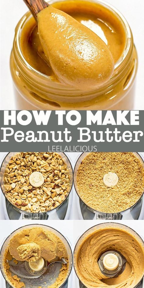 How to Make Homemade Peanut Butter » LeelaLicious Vitamix Peanut Butter, Peanut Butter Recipes Easy, Butter Recipes Homemade, Making Peanut Butter, Chunky Peanut Butter, Peanut Butter Honey, Homemade Peanut Butter, Healthy Peanut Butter, Honey Roasted